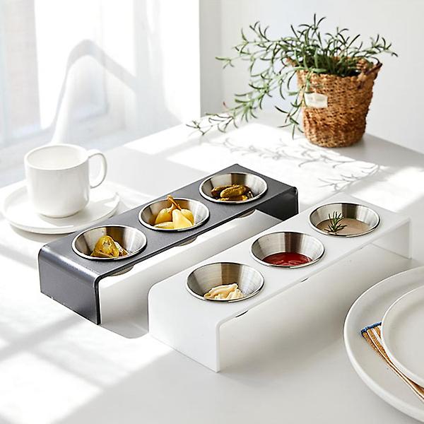  오리스타 소스볼 트레이 블랙 3구 소스 용기 종지