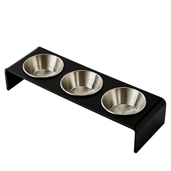  오리스타 소스볼 트레이 블랙 3구 소스 용기 종지