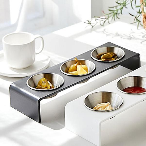  오리스타 소스볼 트레이 블랙 3구 소스 용기 종지