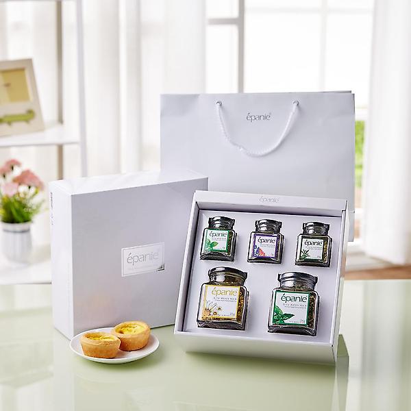  (답례품스티커제작)에빠니 유기농 허브차 5종 고급 티 선물세트