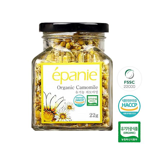  에빠니 유기농 허브차 캐모마일차 유리병(대) 22g 허브티 잎차