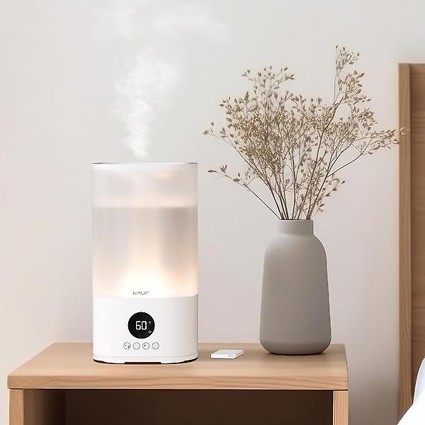  카프 LED 습도표시 분리형 통세척 4L 대용량 무드등 부분가열식 가습기 KF-HM120