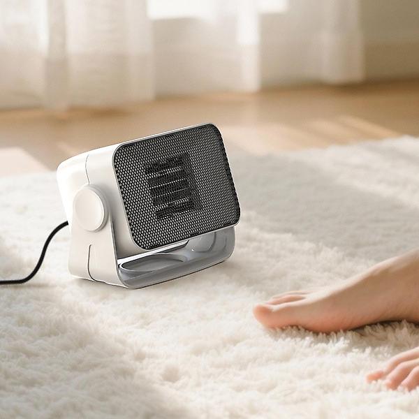  카프 상하 회전 각도 조절 팬히터 PTC 미니 원터치 온풍기 KF-FH06