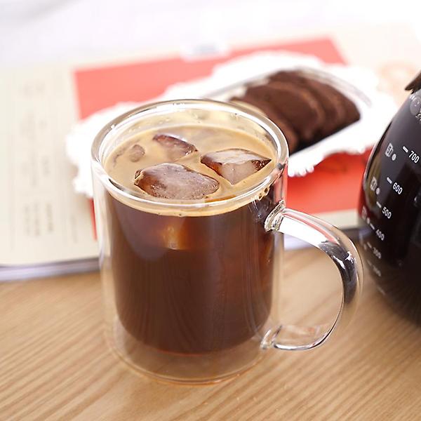  더블월 이중 내열 유리컵 300ml 그린 머그컵 유리 머그잔