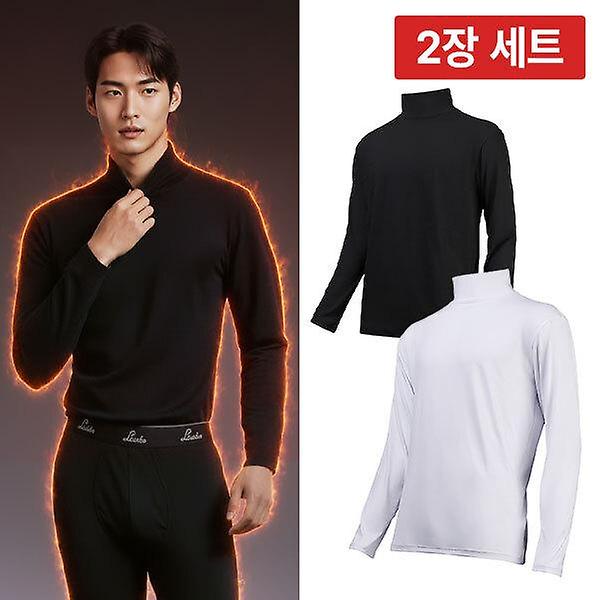  [2장 1세트] 리카타 네로히터 2.0 NEW 방한 기모 상의 스포츠 골프 이너웨어 터틀넥 F53102