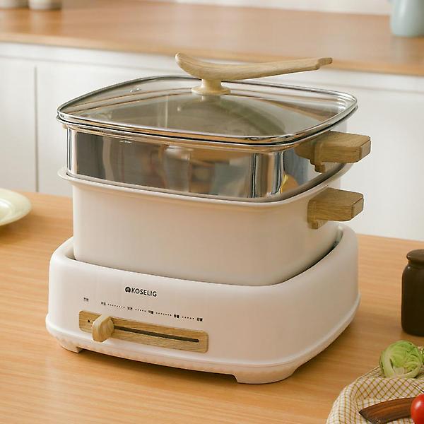  코슬리 사각 멀티쿠커 6L 스테인리스 찜기 간편세척