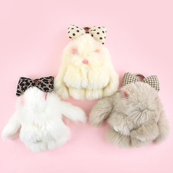  왕리본 토끼 털키링