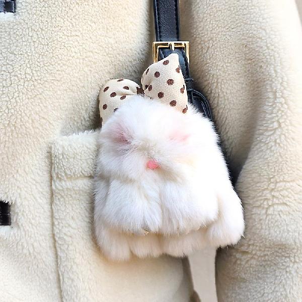  왕리본 토끼 털키링