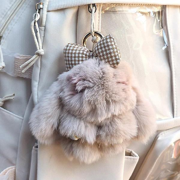  왕리본 토끼 털키링