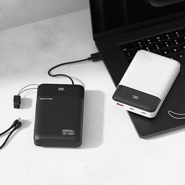  스마텍 65W 초고속 대용량 3포트 보조배터리 20,000 PD PPS 노트북 충전 STPB-Q65W20