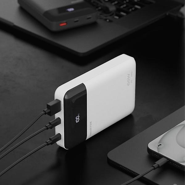  스마텍 65W 초고속 대용량 3포트 보조배터리 20,000 PD PPS 노트북 충전 STPB-Q65W20