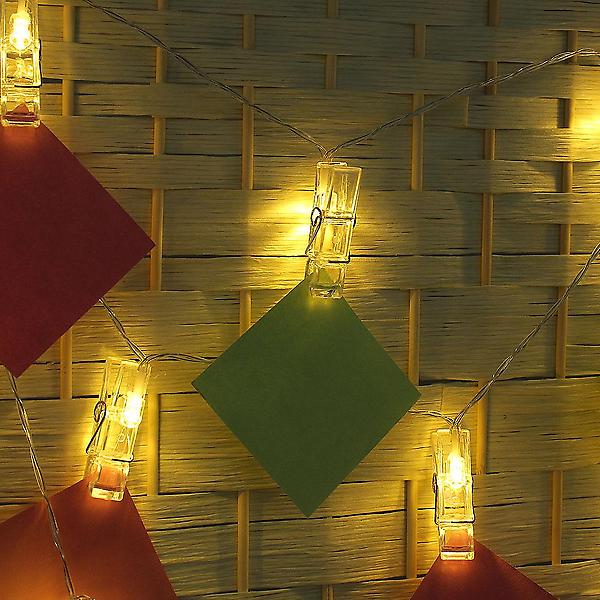  20구 LED 클립 집게 전구(3M) (웜색) (점멸) 포토집게