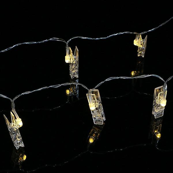  20구 LED 클립 집게 전구(3M) (웜색) (점멸) 포토집게