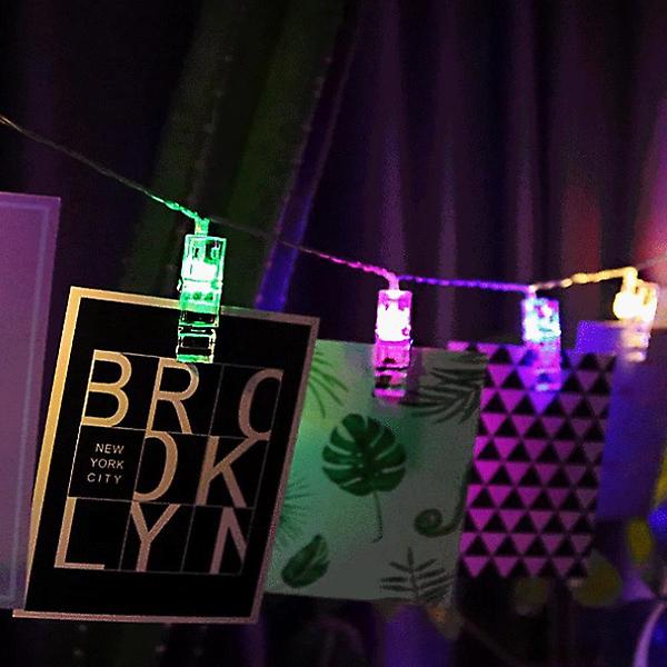  20구 LED 클립 집게 전구(3M) (컬러) (점멸) 줄조명