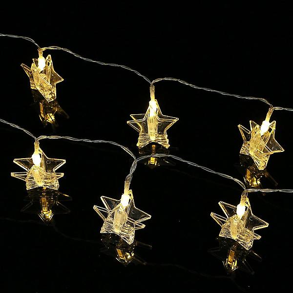  20구 LED 별 집게 전구(3M) (웜색) 줄조명 사진걸이