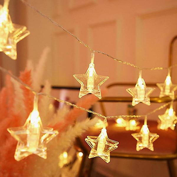  20구 LED 별 집게 전구(3M) (웜색) 줄조명 사진걸이