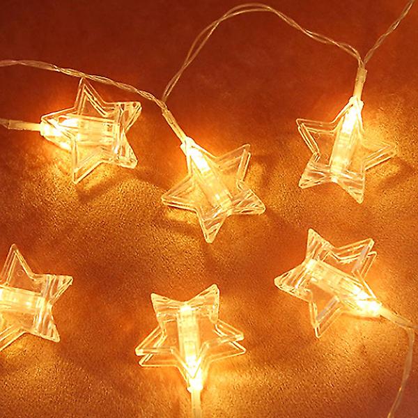  20구 LED 별 집게 전구(3M) (웜색) 줄조명 사진걸이