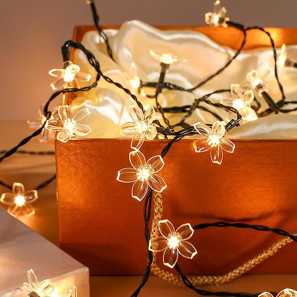  [도토로] 태양광 LED 20구 플라워 가랜드 전구 이벤트조명 웜색