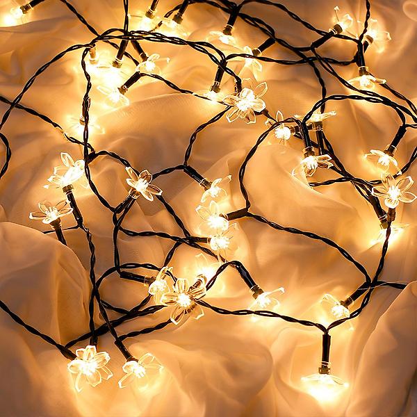  [도토로] 태양광 LED 20구 플라워 가랜드 전구 이벤트조명 웜색