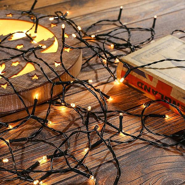  [도토로]태양광 50구 검정선 LED 웜색 전구 루프탑 야외장식