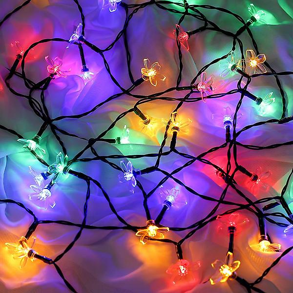  [도토로] 태양광 LED 50구 플라워 가랜드 전구 태양광충전