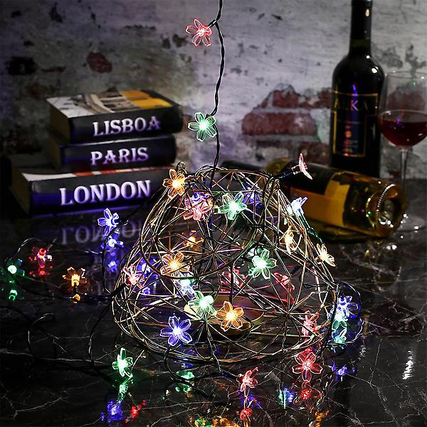  [도토로] 태양광 LED 50구 플라워 가랜드 전구 태양광충전