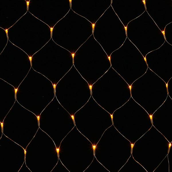  200구 투명선 LED 그물네트 전구/점멸 웜색전구