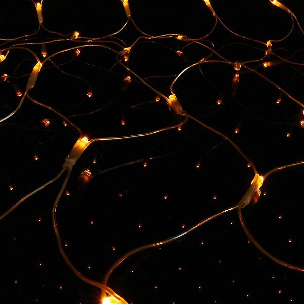  200구 투명선 LED 그물네트 전구/점멸 웜색전구