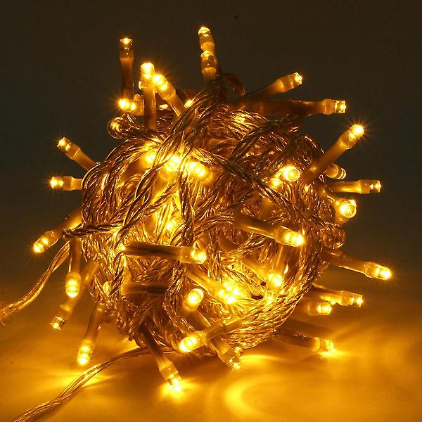  100구 투명선 LED 전구/ 10M 웜색 연결형 트리전구