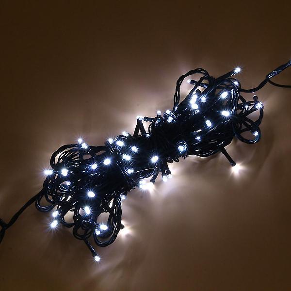  100구 녹색선 LED백색 지니전구/10M 연결형 트리전구