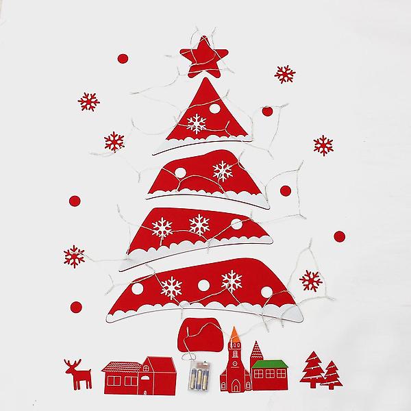  [도토로]DIY 펠트 크리스마스 벽트리(전구포함) (레드사선)