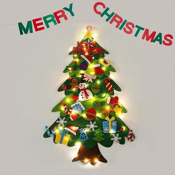  [도토로]DIY 펠트 크리스마스 벽트리(전구포함) (그린)