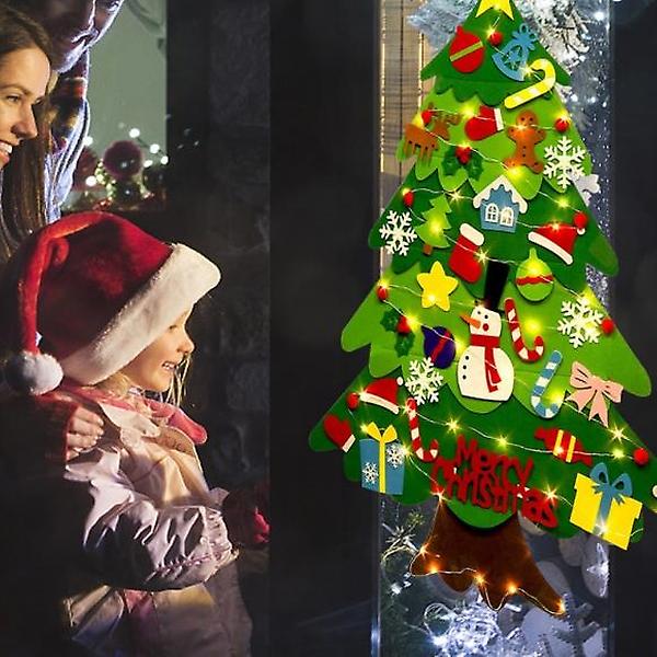  [도토로]DIY 펠트 크리스마스 벽트리(전구포함) (그린)