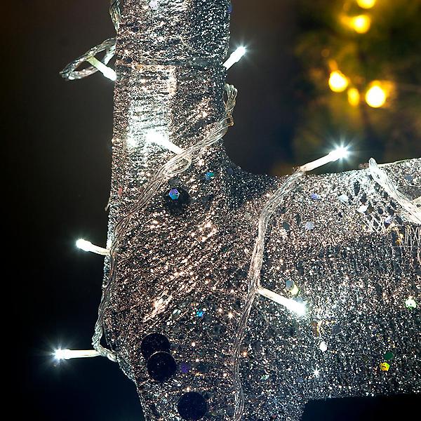  LED반짝이 실버 크리스마스 대형 사슴장식(70cm)