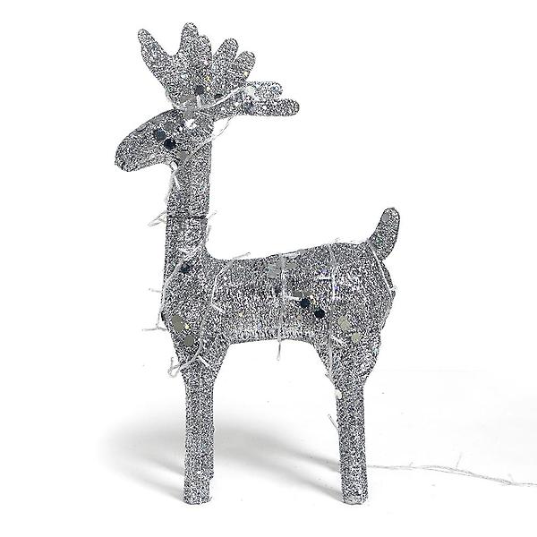  LED반짝이 실버 크리스마스 대형 사슴장식(70cm)