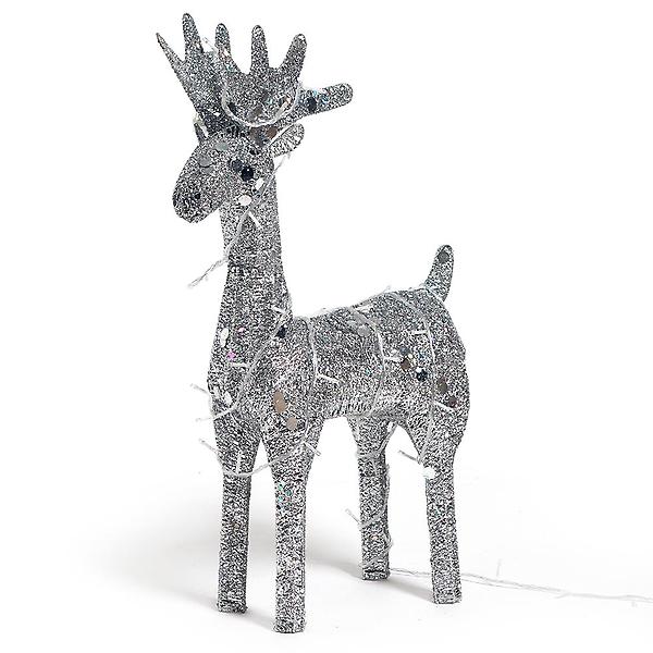 LED반짝이 실버 크리스마스 대형 사슴장식(70cm)