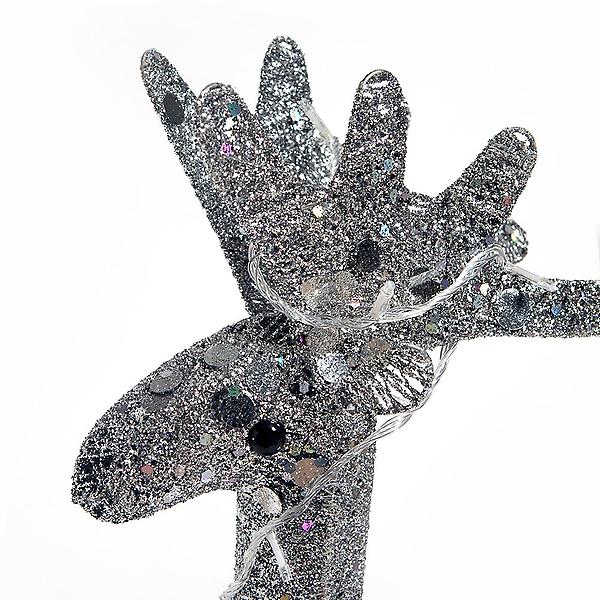 LED반짝이 실버 크리스마스 대형 사슴장식(70cm)