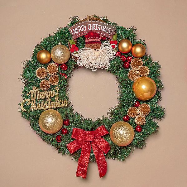  50cm 메리산타 원형 리스/DIY 크리스마스리스 벽장식