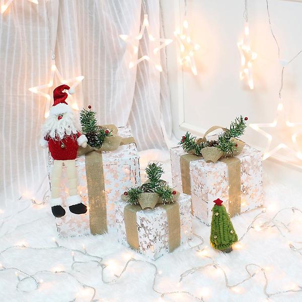  눈꽃 리본 선물상자 3종세트/크리스마스 트리장식