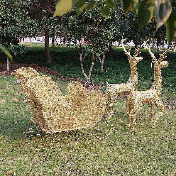  대형 LED 전구장식 골드 사슴썰매 /크리스마스장식