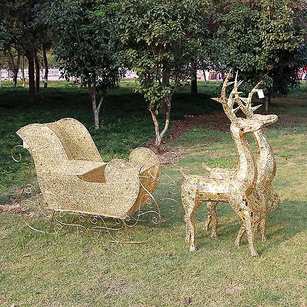  대형 LED 전구장식 골드 사슴썰매 /크리스마스장식