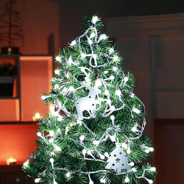  [은하수] 100구 투명선 LED 구슬 지니전구 백색(5M)