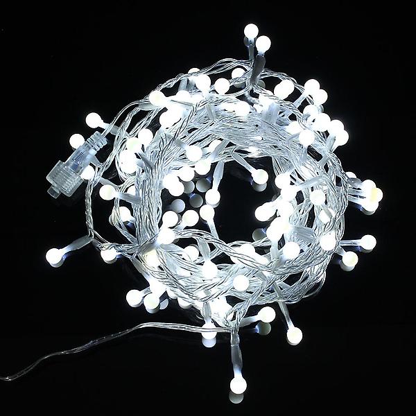  [은하수] 100구 투명선 LED 구슬 지니전구 백색(5M)