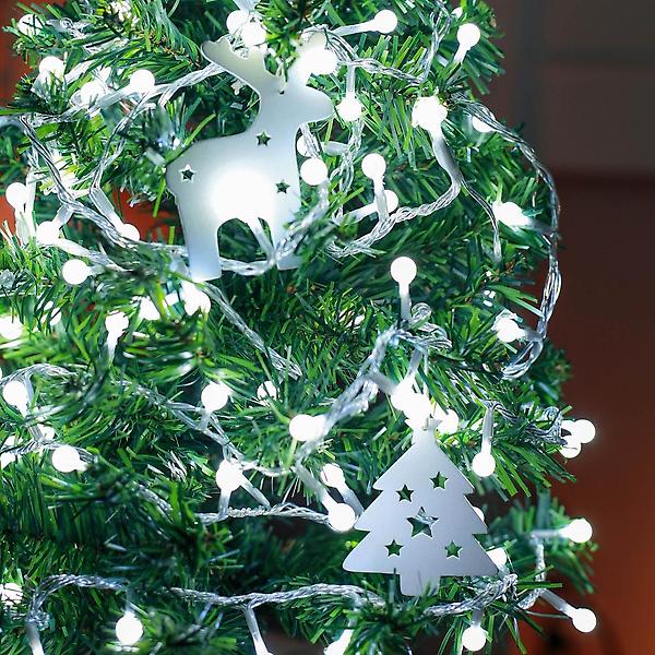  [은하수] 100구 투명선 LED 구슬 지니전구 백색(5M)