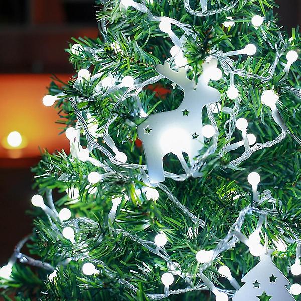  [은하수] 100구 투명선 LED 구슬 지니전구 백색(5M)