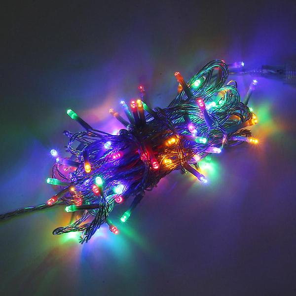  [은하수]100구 투명선 LED 칼라 지니전구 10M 점멸