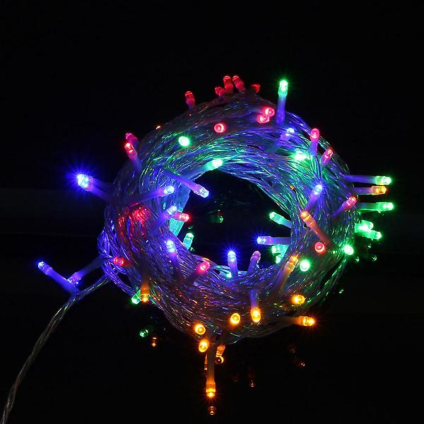  [은하수]100구 투명선 LED 칼라 지니전구 10M 점멸