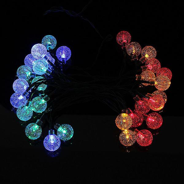  [도토로] 태양광 LED 30구 스노우볼 가랜드 전구(4m)야외조명등