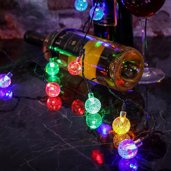  [도토로] 태양광 LED 30구 스노우볼 가랜드 전구(4m)야외조명등