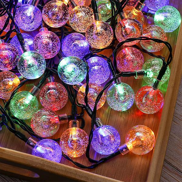  [도토로] 태양광 LED 30구 스노우볼 가랜드 전구(4m)야외조명등